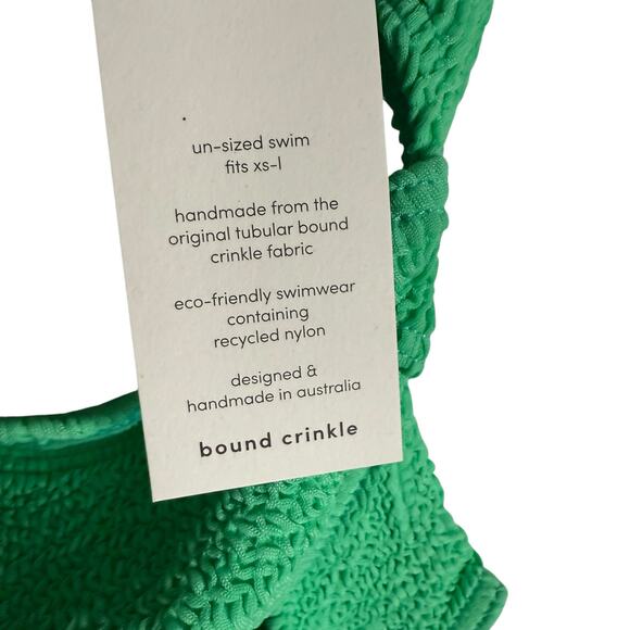 Bond Eye Rico Green One Shoulder Cut Out One Piece Crinkle Swimsuit One Size - Picture 6 of 9